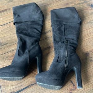 DREAM PAIRS Women's HIGHPLAT Black Chunky Thigh High Over The knee